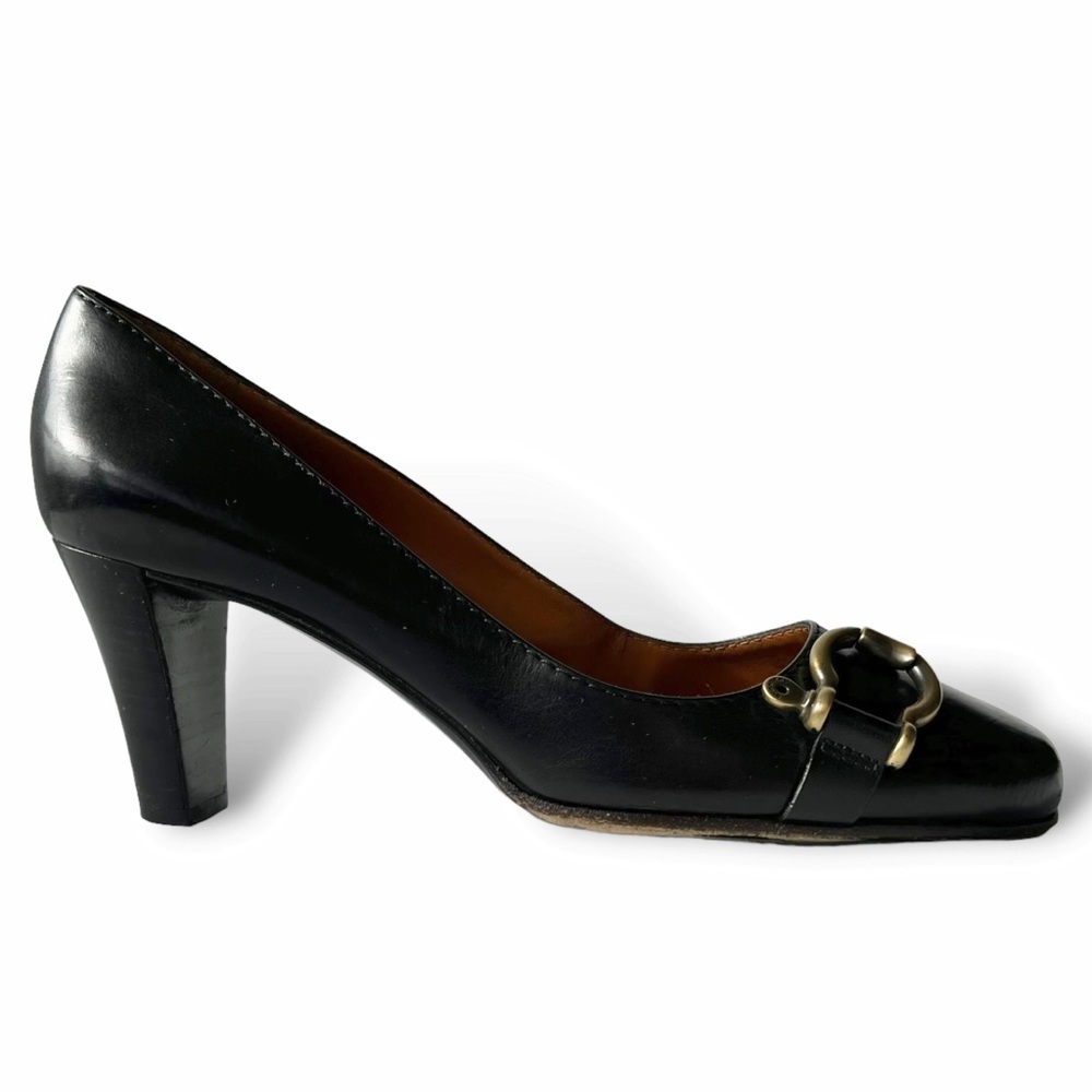 Burberry Horsebit Black Leather Pumps | 39